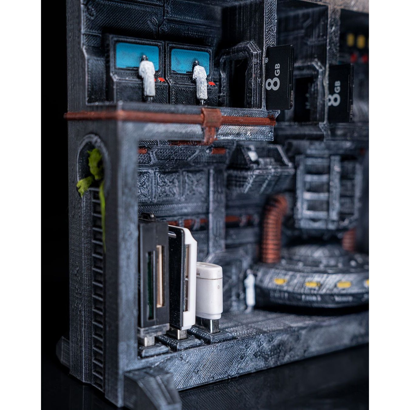 Area 51 UFO Base 3D Printed Sci-Fi Storage Display Diorama PLA Decor Model