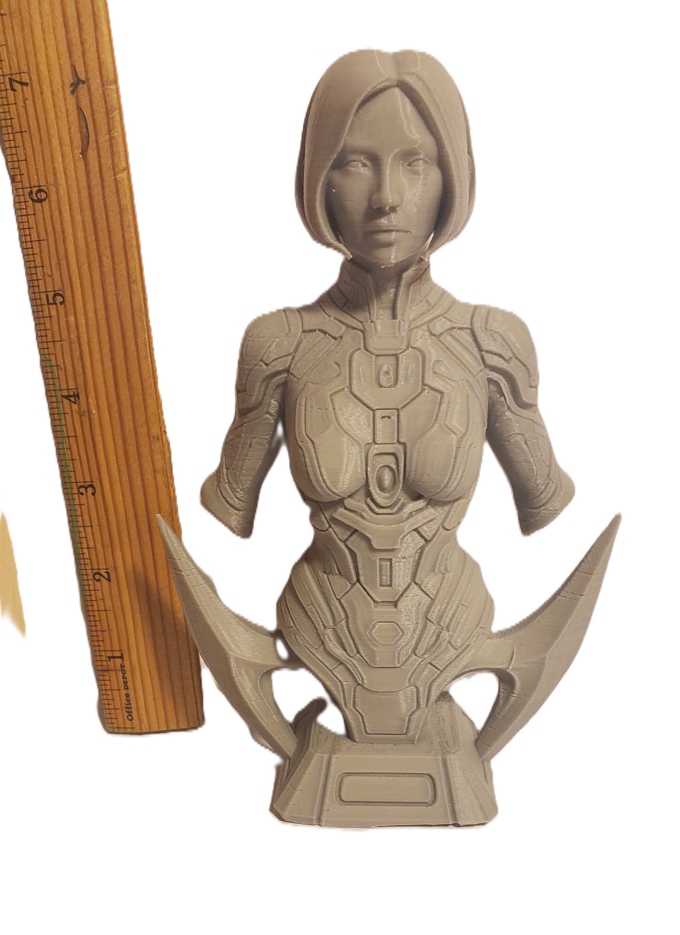 Cortana Halo 3D Printed Fan Art Bust Statue 7" PLA Unpainted Display Collectible