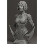 Cortana Halo 3D Printed Fan Art Bust | 7" Custom PLA Unpainted Figure Statue
