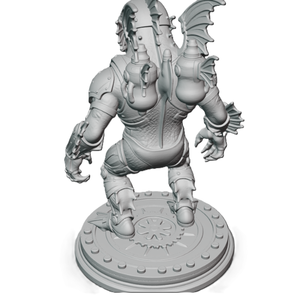 Créature steampunk du lac noir – Statue imprimée en 3D inspirée d'un fan art