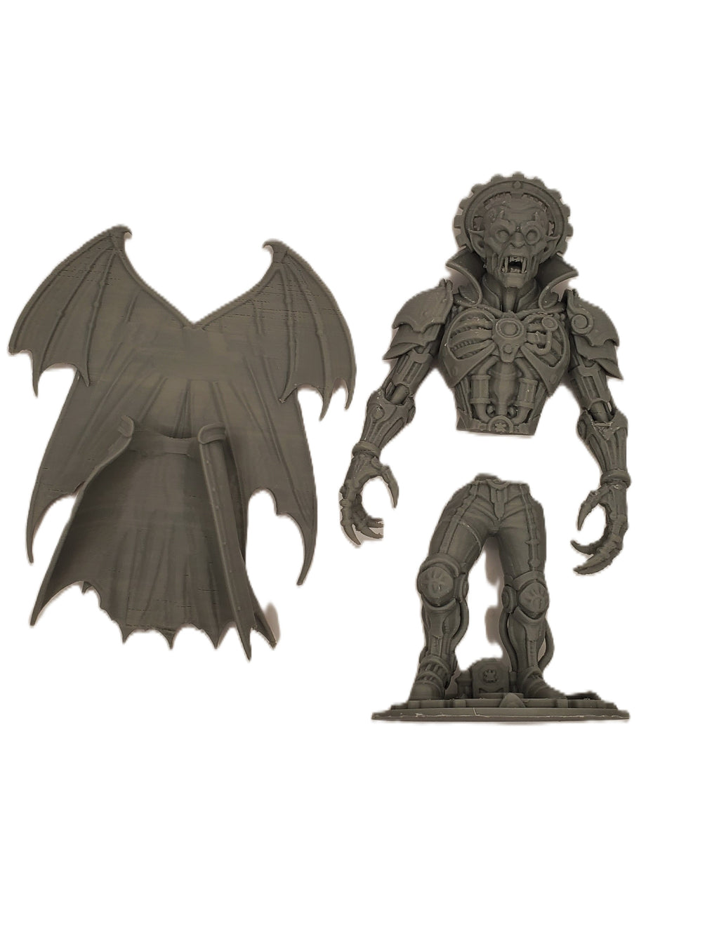 Sculpture imprimée en 3D d'un fan art steampunk de Dracula – Vampire gothique mécanique