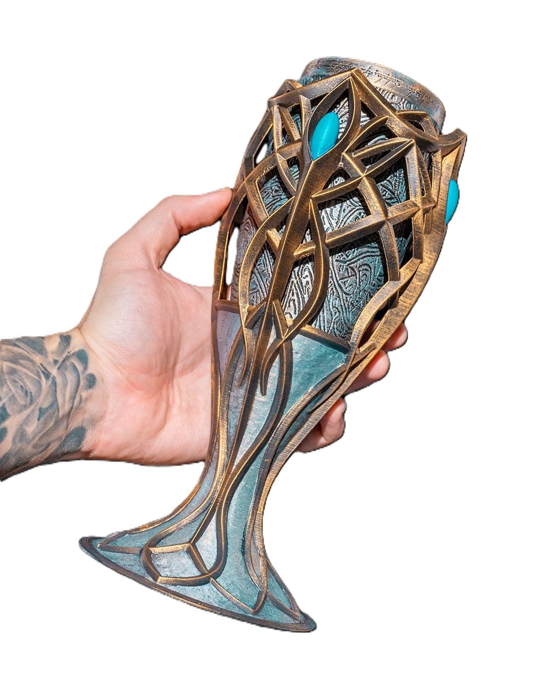 3D Printed Elven Goblet 9in Fantasy Chalice Medieval Renaissance Decor