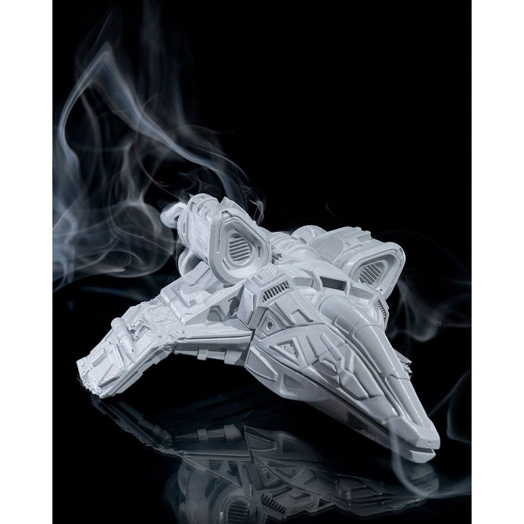 Fallen Spaceship Incense Holder 13.38" Sci-Fi 3D Printed Burner Decor