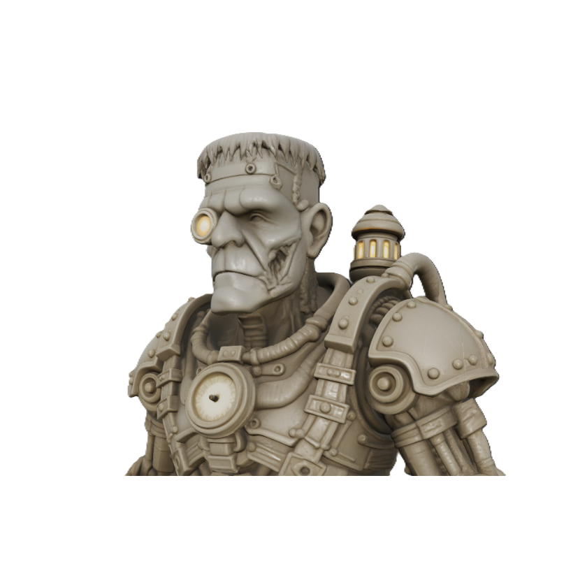 Sculpture de collection imprimée en 3D du monstre de Frankenstein Steampunk, édition limitée