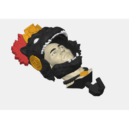 Jaguar Warrior Key Holder 3D Printed Wall Mount Tribal Mask Organizer Decor Art