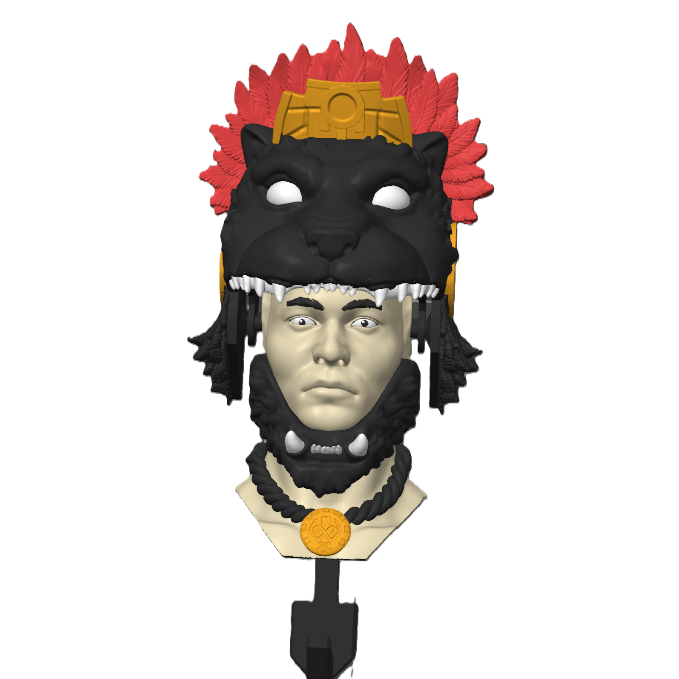 Jaguar Warrior Key Holder 3D Printed Wall Mount Tribal Mask Organizer Decor Art