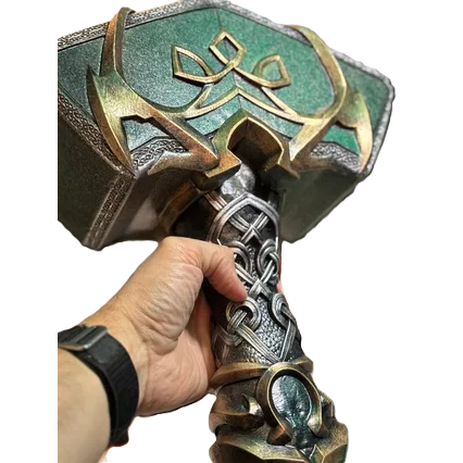 3D Printed PLA Viking Mjolnir Hammer 11.8" Norse Cosplay Collectible Prop