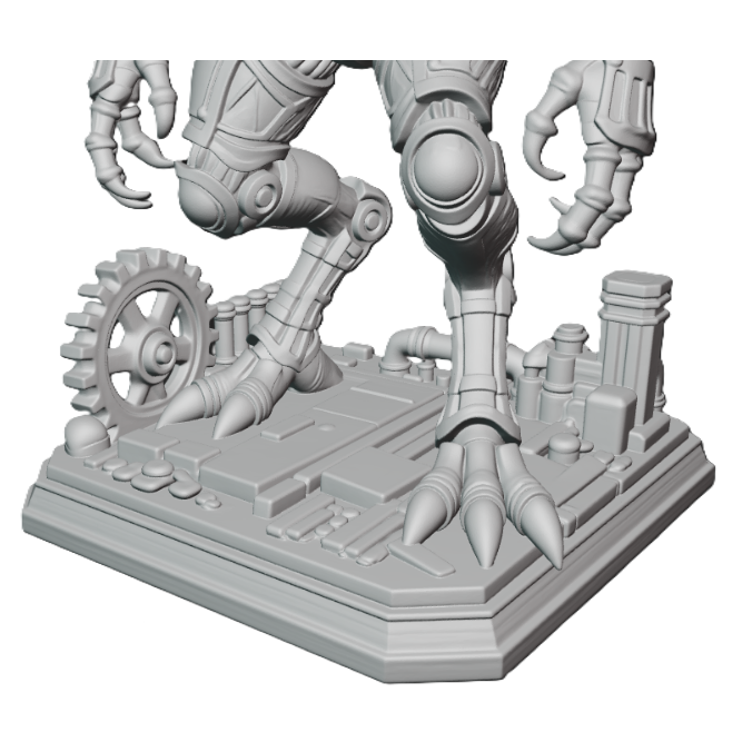 Sculpture 3D imprimée par un fan, représentant Mothman style steampunk – Statue très détaillée