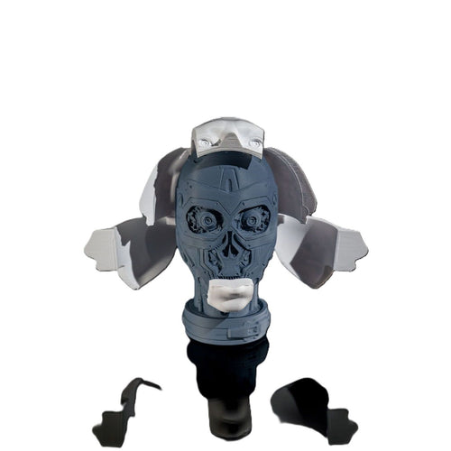 3D Printed Robot Anatomy Head Bust 6.1in Sci-Fi Display Model Art Figure