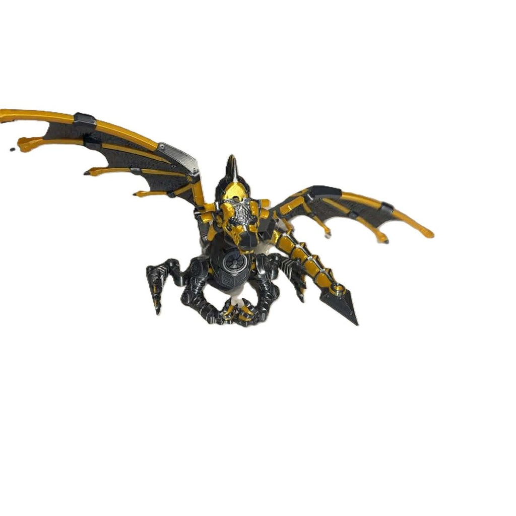 Epic Steampunk Dragon Statue 3D Printed Grey & Gold Fantasy Figure 10 in Decor