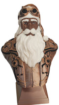 3D Printed Steampunk Father Christmas Bust Statue 7" Holiday Collectible Decor