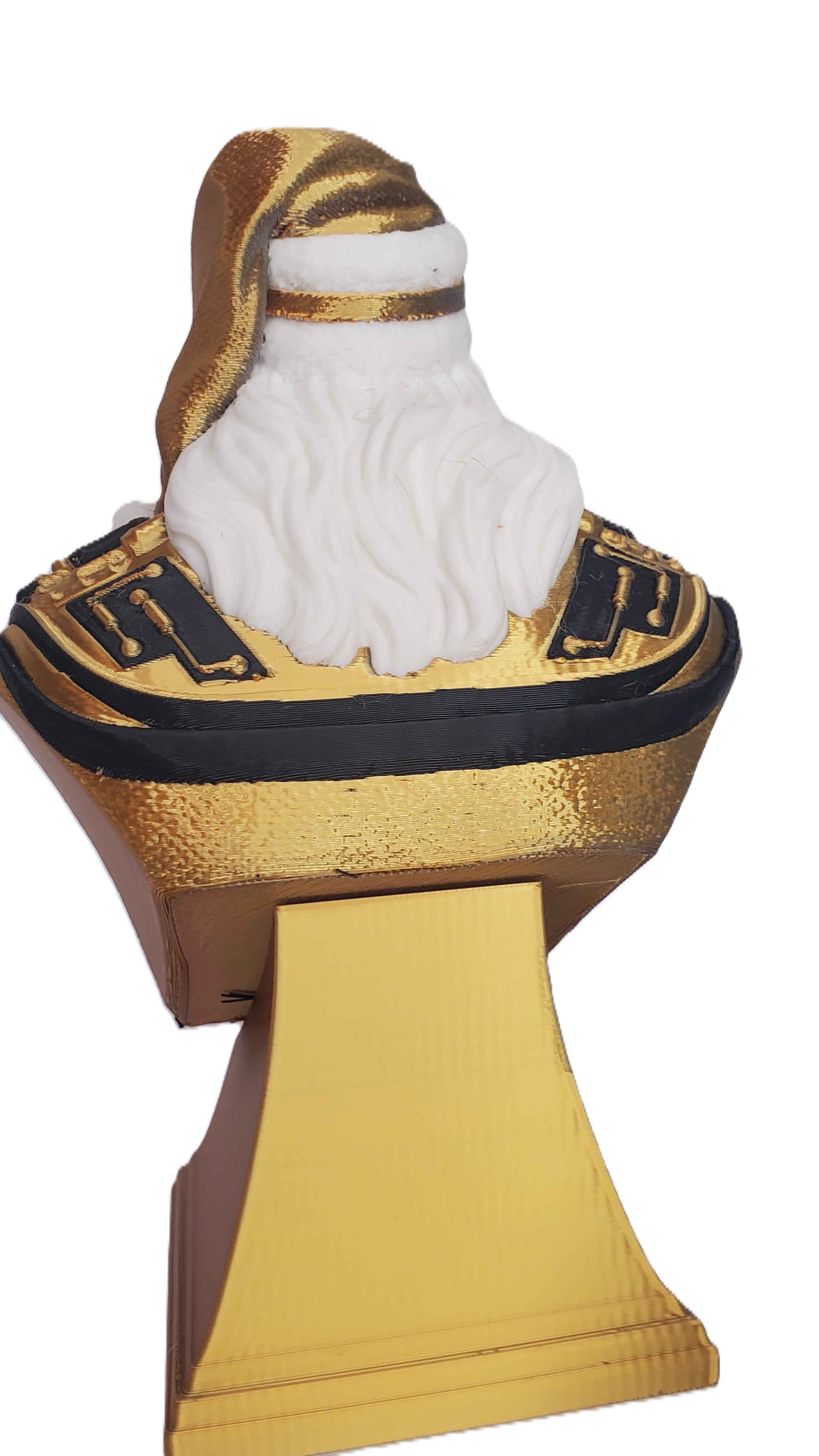 3D Printed Steampunk Father Christmas Bust Statue 7" Holiday Collectible Decor