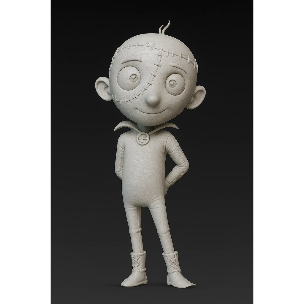 Figurine de collection imprimée en 3D inspirée de Stitch Head, 12,7 cm (5 pouces), en PLA non peinte, œuvre d'art de fan.