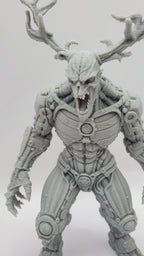Steampunk Wendigo 3D Printed Figure 7in Grey Horror Statue