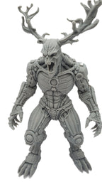 Steampunk Wendigo 3D Printed Figure 7in Grey Horror Statue