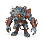 Sculpture de loup-garou steampunk imprimée en 3D | Art de fan | Statue hybride mécanique