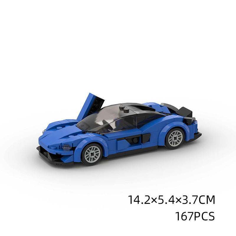 Model Sports Car And Small Particle Building Blocks