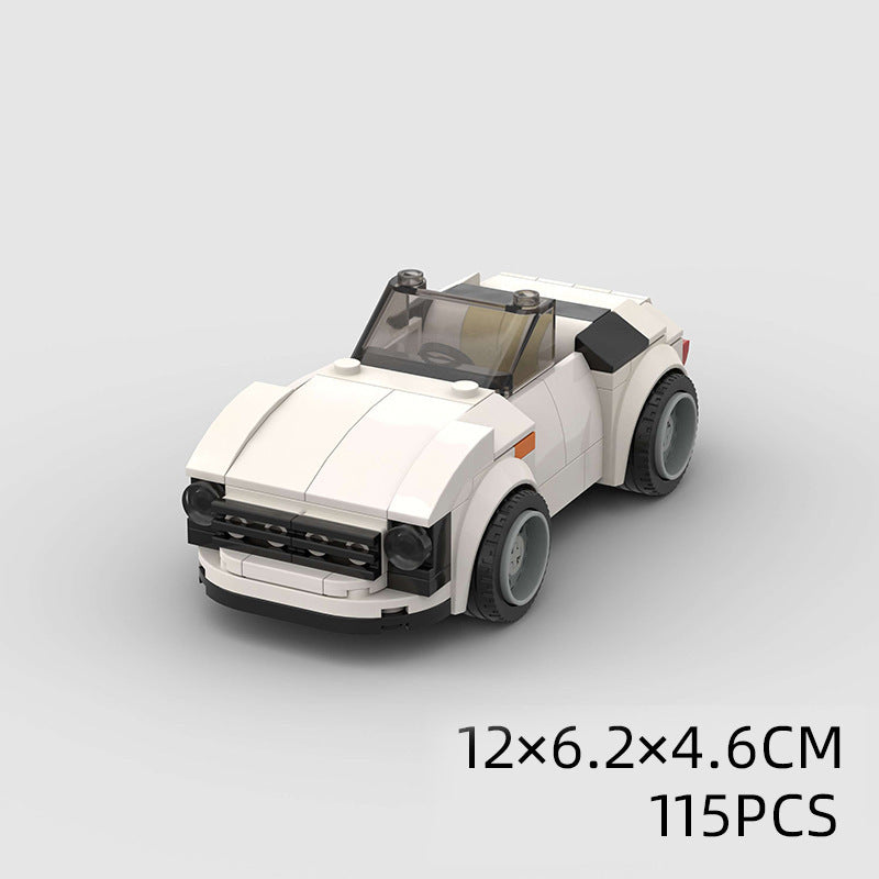 Model Sports Car And Small Particle Building Blocks