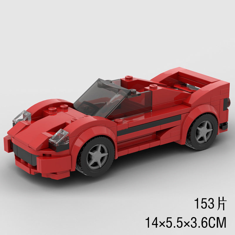 Model Sports Car And Small Particle Building Blocks