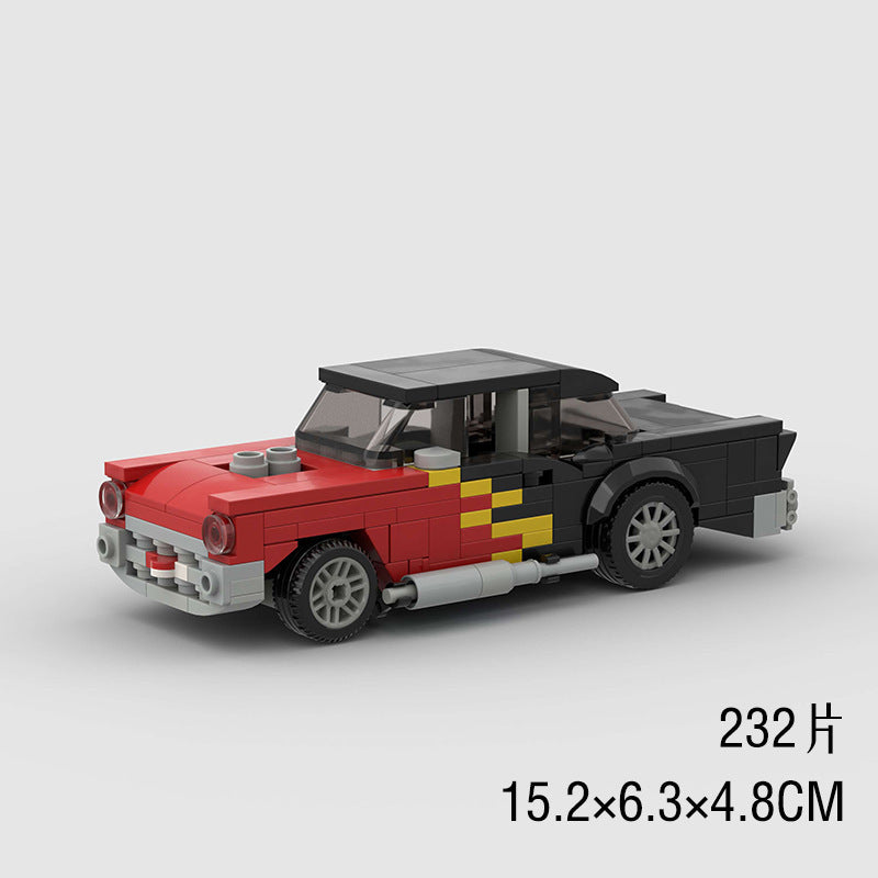 Model Sports Car And Small Particle Building Blocks