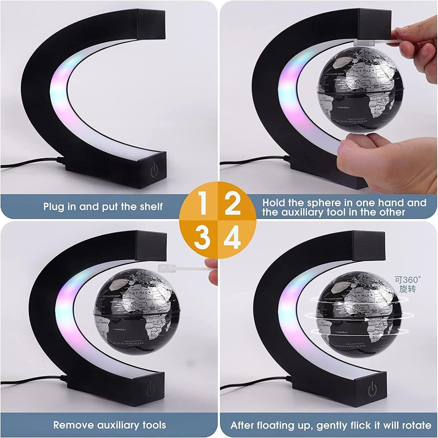 Magnetic Levitating Globe With LED Light