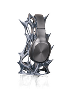 3D Printed Headphone Stand Sculptural Desk Holder Gray 9.8in Decor
