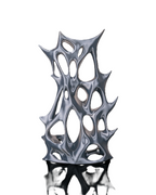 3D Printed Headphone Stand Sculptural Desk Holder Gray 9.8in Decor