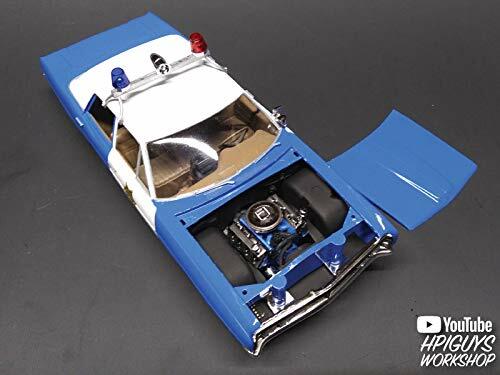 Round 2 Unknown AMT 1970 Ford Galaxie Police Car (James Bond) 2T 1/25 Scale Plastic Model Kit Movie Replica, Blue (AMT1172M)