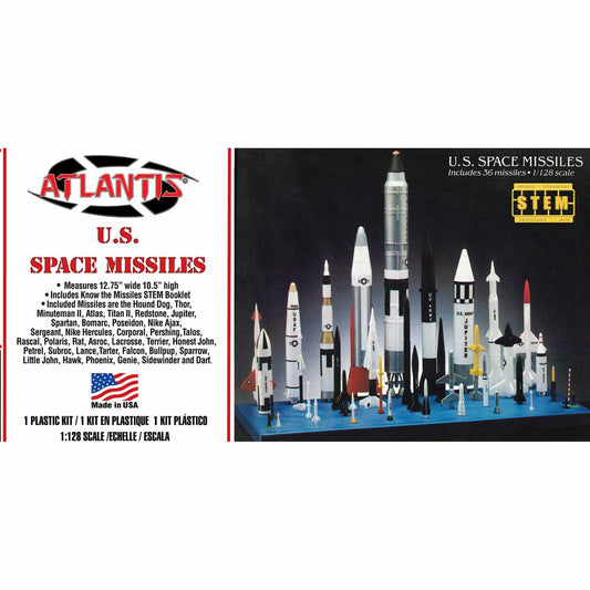 Atlantis Plastic Model Kit - U.S. Space 36 Missiles Set STEM