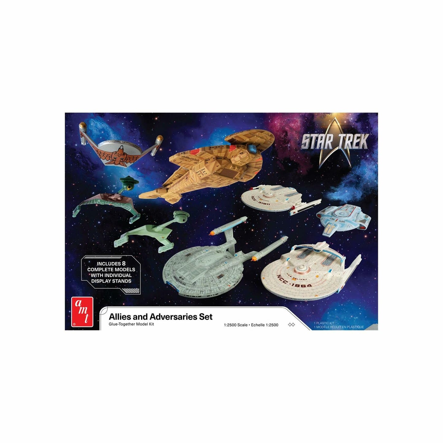 AMT Star Trek Adversaries & Allies Ship Set - 1:2500 Scale, Skill Level 2,