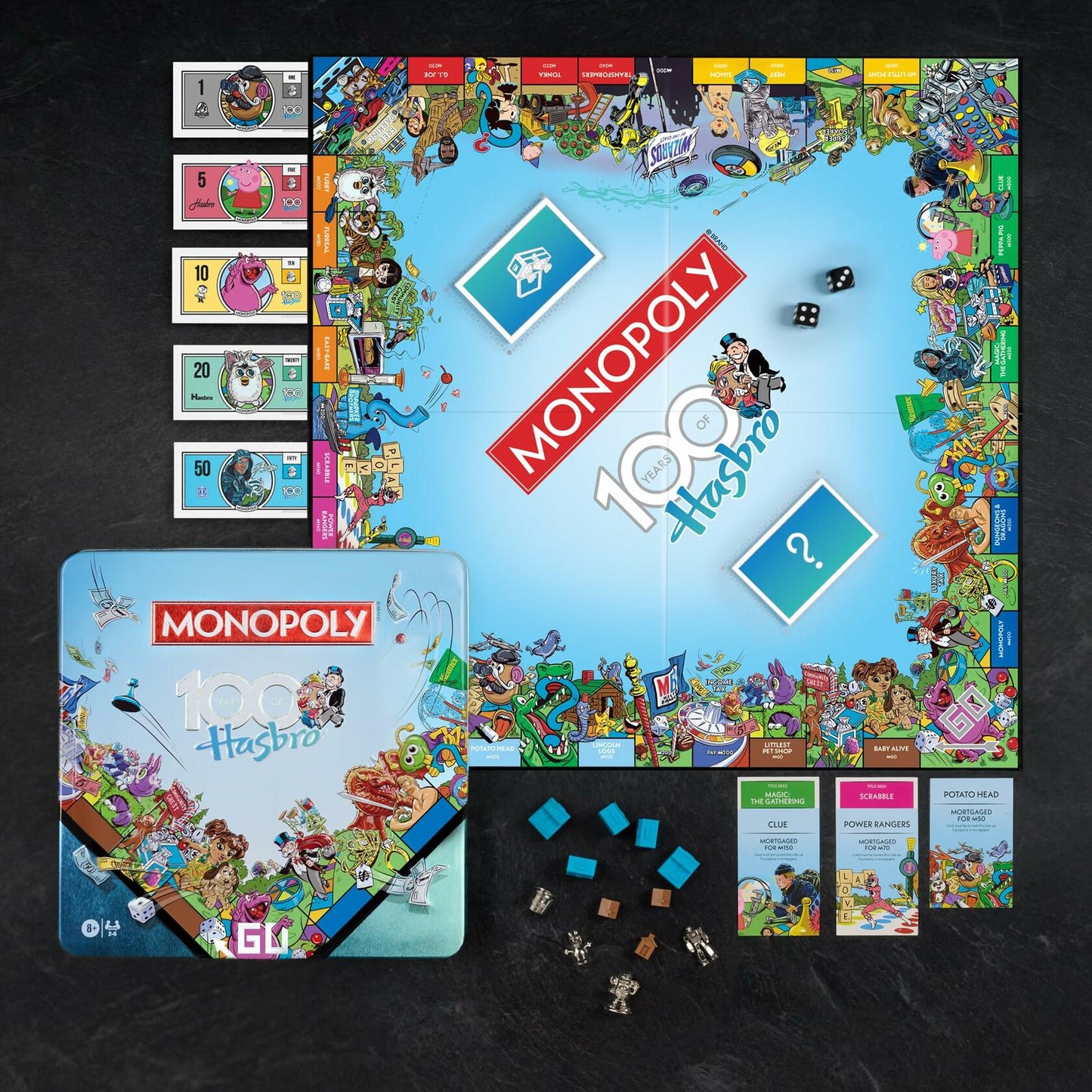 WS Game Company Monopoly Hasbro 100th Anniversary Edition Board Game in Collectible Tin