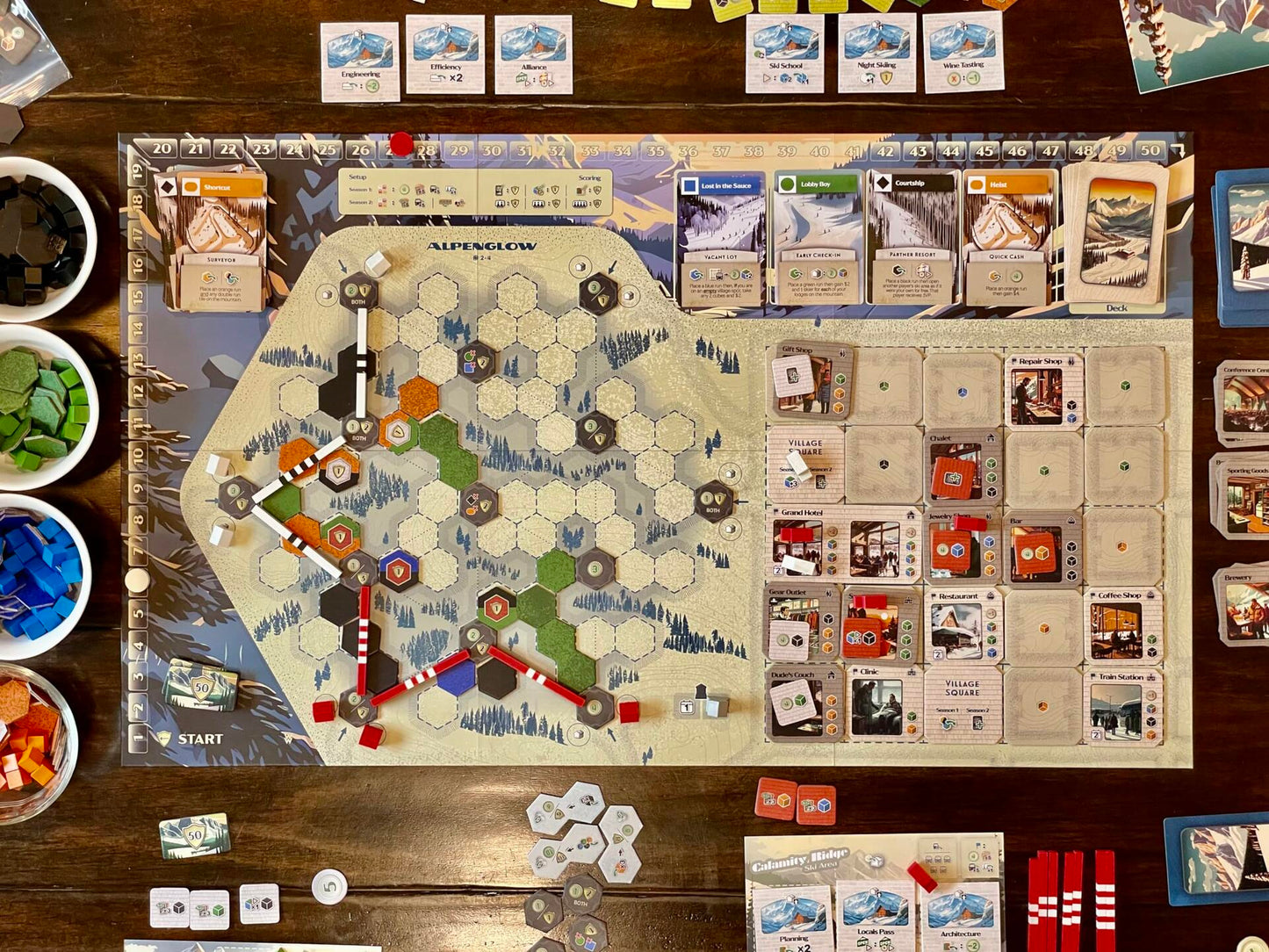 Alpenglow: The Ski Resort Board Game | Fun Strategy Game for Adults and Teens | 2-5 Players | Includes Apres Ski Expansion
