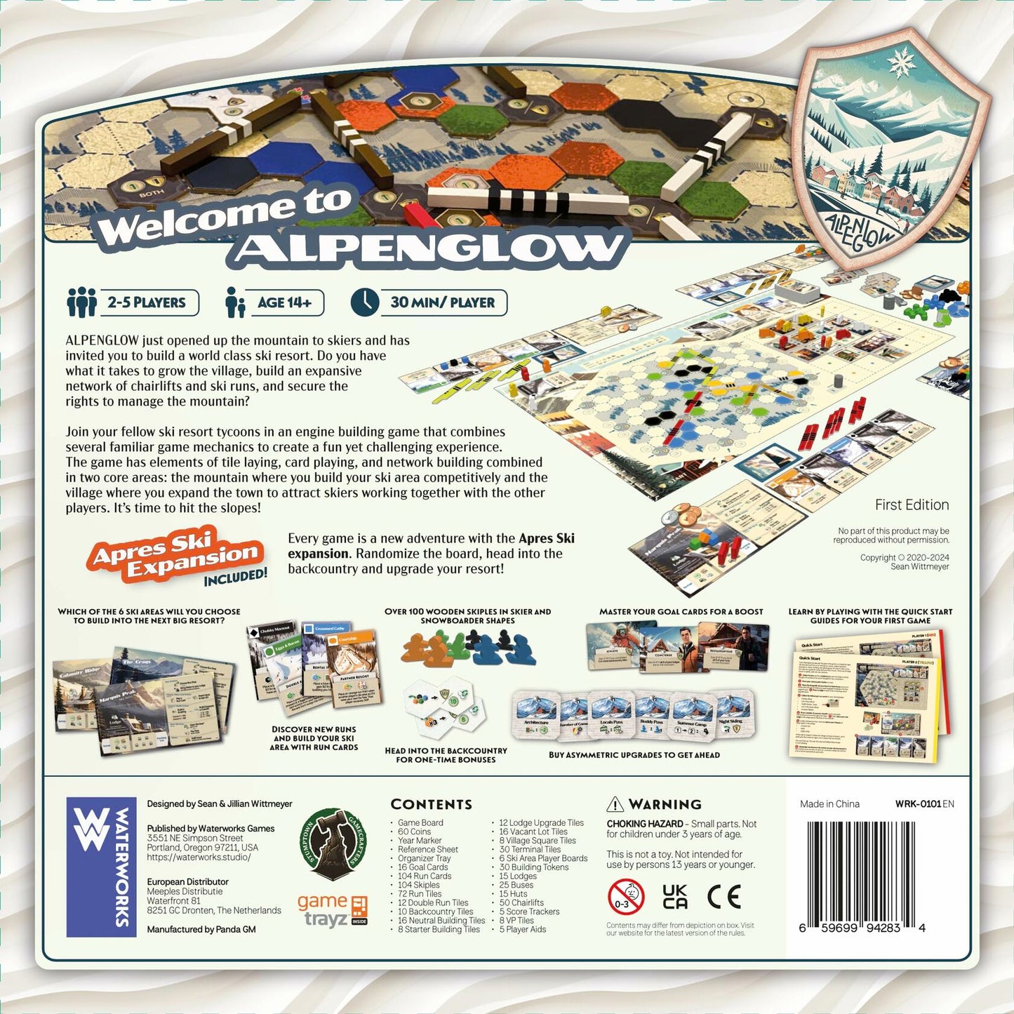 Alpenglow: The Ski Resort Board Game | Fun Strategy Game for Adults and Teens | 2-5 Players | Includes Apres Ski Expansion