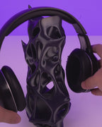 3D Printed Headphone Stand Sculptural Desk Holder Gray 9.8in Decor