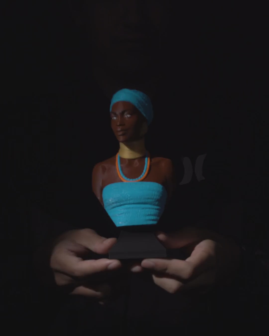 7in 3D Printed African Woman Bust Statue Sculpture Home Decor Art