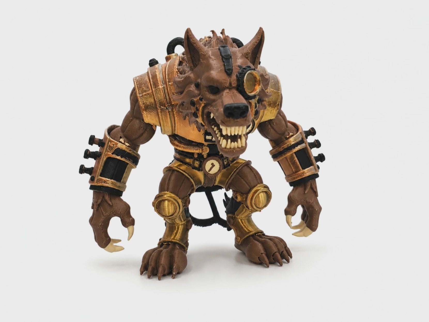 Steampunk Wolf Monster 7in 3D Printed Fantasy Figure PAGE UNLIMITED KNIGHTS