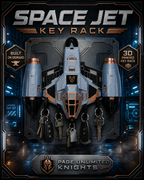 3D Printed Space Jet Key Holder Wall Mounted Key Rack Sci-Fi Home Decor