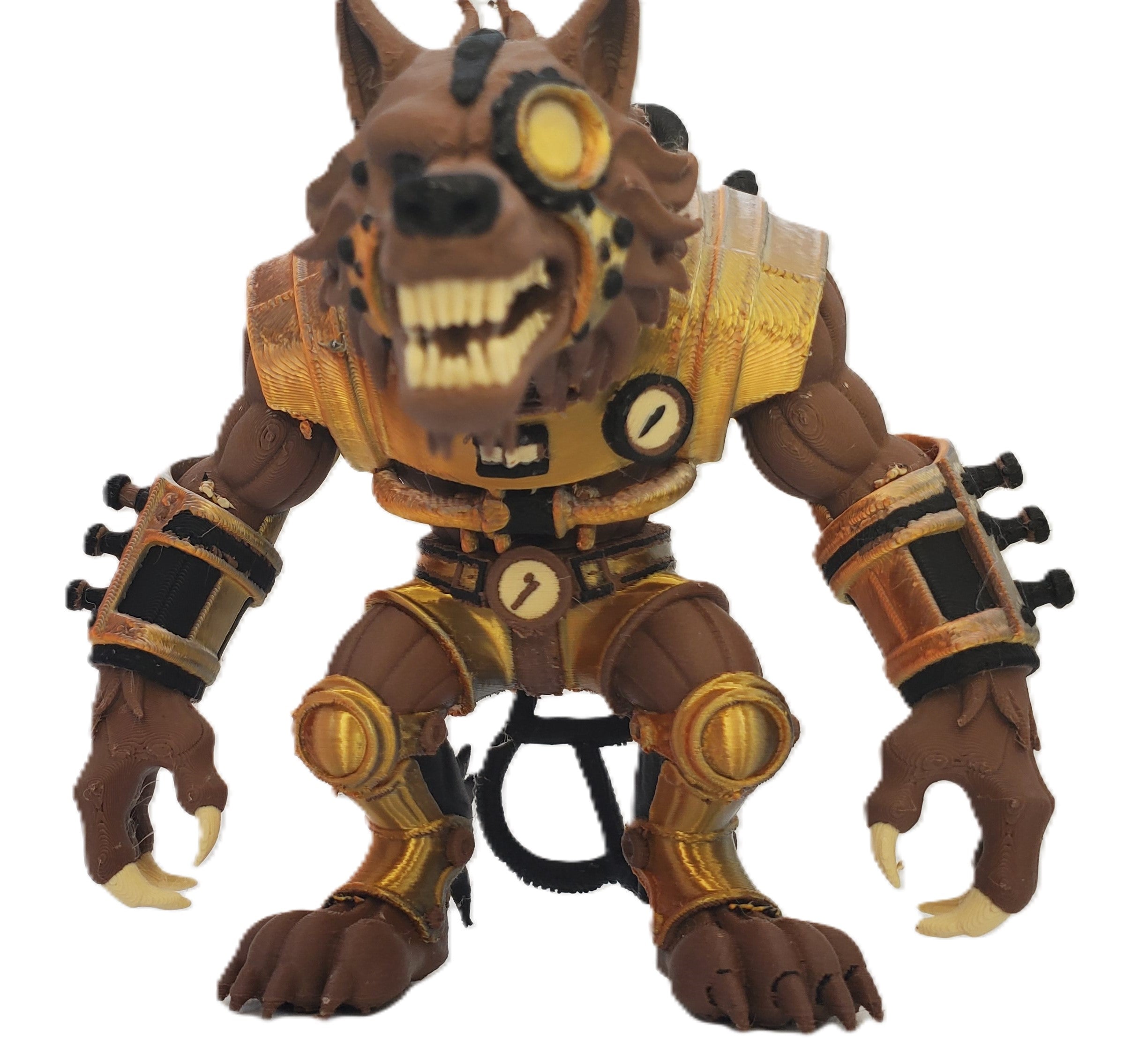 Steampunk Wolf Monster 7in 3D Printed Fantasy Figure PAGE UNLIMITED KNIGHTS