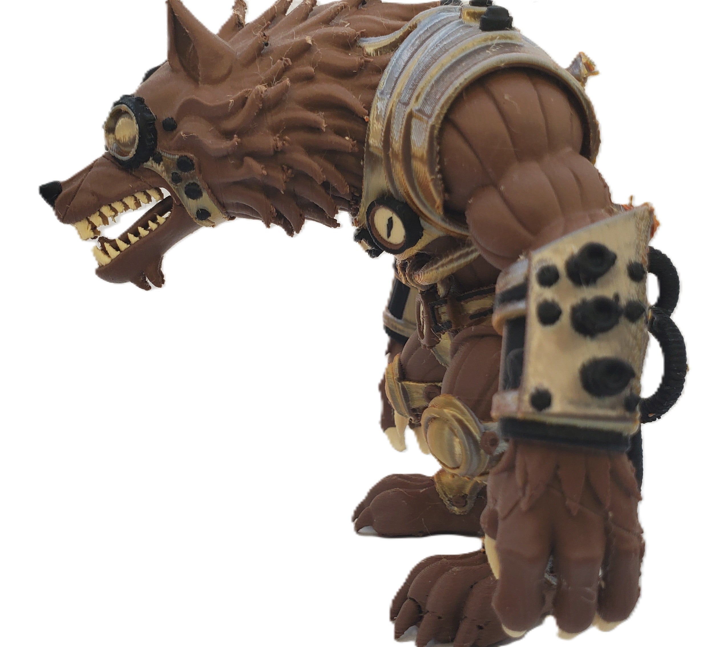 Steampunk Wolf Monster 7in 3D Printed Fantasy Figure PAGE UNLIMITED KNIGHTS